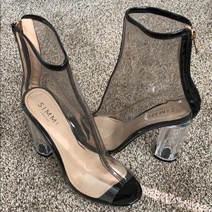 Simmi Perspex Peep Toe Booties